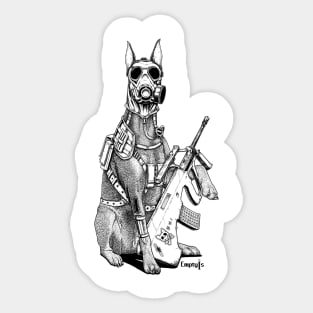 Soldier Dog Sticker